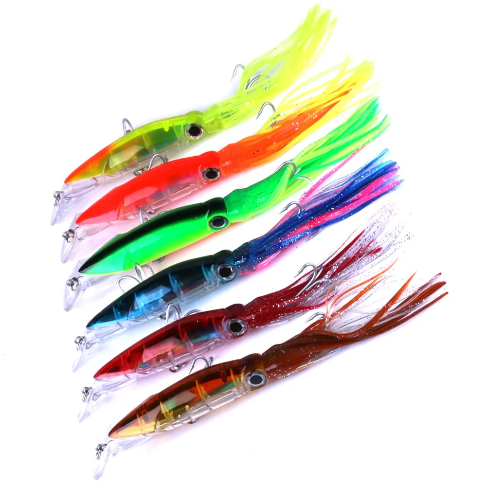 INFOF, 6 uds., 14cm, 42g, plástico ABS, señuelos de pesca de gran juego, pulpo, calamar, plantilla, barba, cebos de pesca, Lucio, lubina, pesca, aparejos de pesca 2769