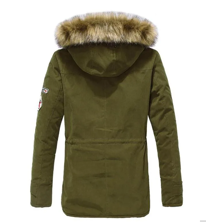 Parka Männer Mäntel Winter Jacke Männer Schlank Verdicken Fell Kapuze Outwear Warme Mantel Top Marke Kleidung Casual Herren Mantel Veste homme Tops