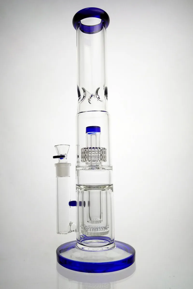 Waben Bongs Perc Bong Glas Bong Wasserrohr Trommel Bubbler Rohre Dome Perc Raucher Bong Kopfige geraden Rohrwasserrohr rostes runde Basis