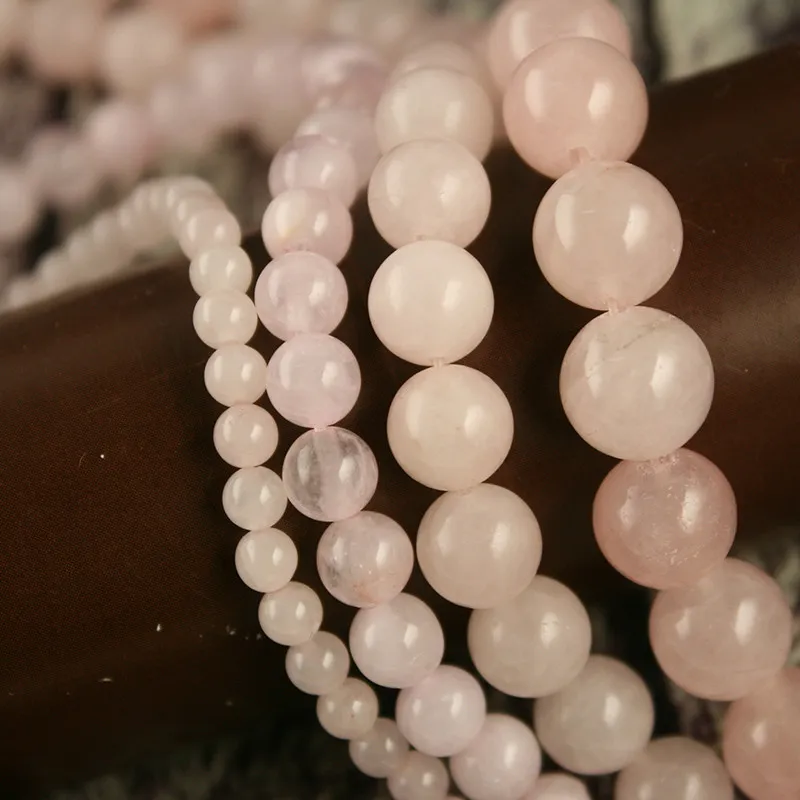 8mm runda rosa kvarts sten spacer pärlor natursten diy lösa pärlor för smycken gör sträng 15 "grossist! 4mm 6mm 8mm 10mm