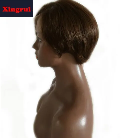 2020 Novas Nós cor mulheres chegada do prumo da forma Silky cabelo humano reto estilo brasileiro Swiss Lace peruca cheia do laço do cabelo do bebê