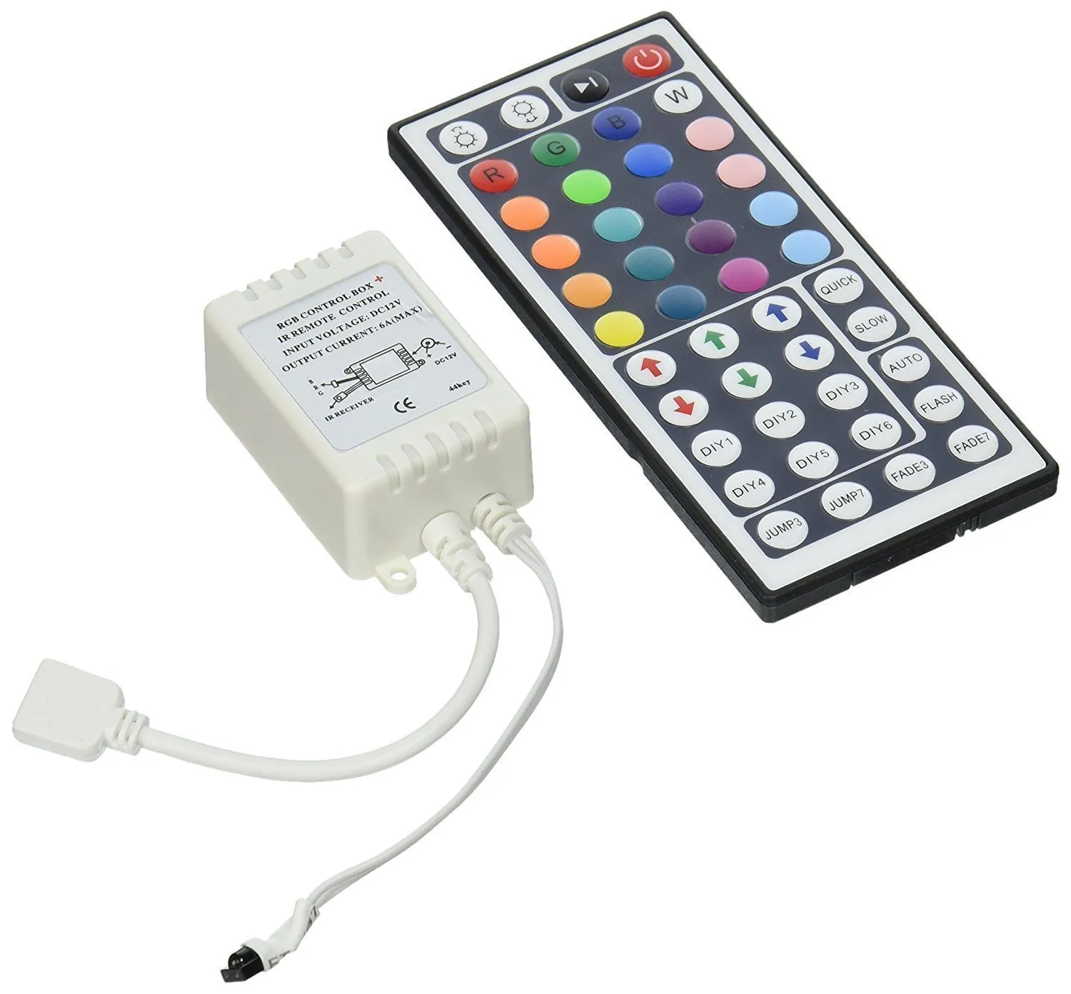 44 Keys IR Fjärrkontroll för SMD 5050 3258 RGB LED-remsor 7 LED-modullampor DOK DC 12V LED-lampa