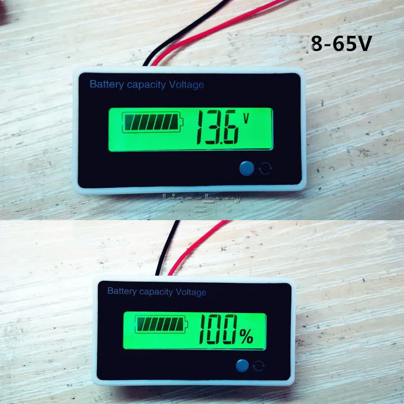 Livraison gratuite 12v 24V 36v 48v 72v 60v Indicateur de batteries au plomb acide Capacité de la batterie au lithium voltmètre numérique + étui