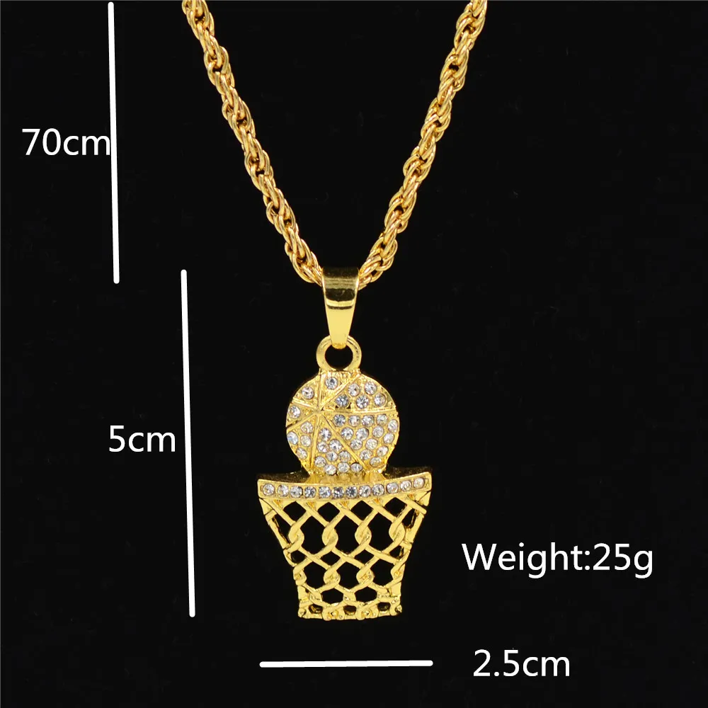 UODESIGN HIP HOP ICED Out Bling Full Rhinestone Number 23 Sports Man Pendants Netclaces Gold Color Necklace for Men Jewelry41817987190854