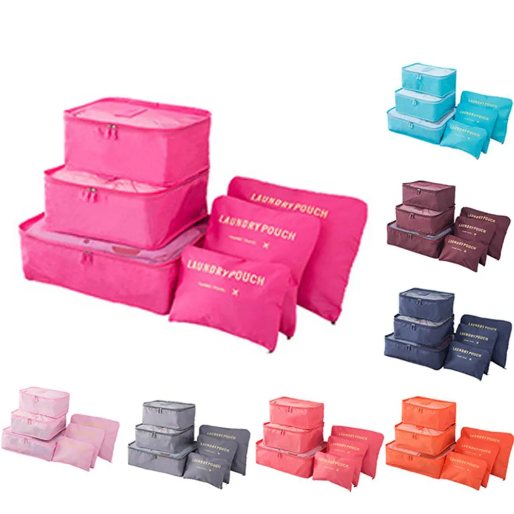 Banabanma 6pcs/Set Travel Storage Satch в сумке с багажным организатором Cube Sacking Sacks для одежды