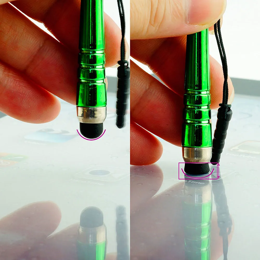 Pen toque agradável Stylus Pen bastão de beisebol projeto tela capacitiva com Plug Anti-poeira para o telefone de tela de capacitância para o iPhone 6 10 cores