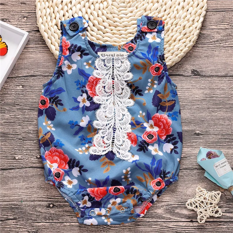 2018 Yenidoğan Bebek Kız Giysileri Sevimli Dantel Çiçek Bebek Romper Çocuk Kız Giyim Bebek Kız Giysileri Butik Tek Parça Sunsuit Bebek Onesies