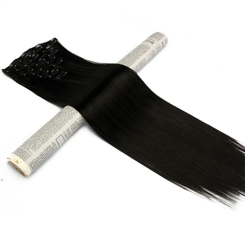 페루 클립에 머리카락 100g 8pcs 스트레이트 웨이브 아프리카 계 미국인 인간의 머리카락 확장