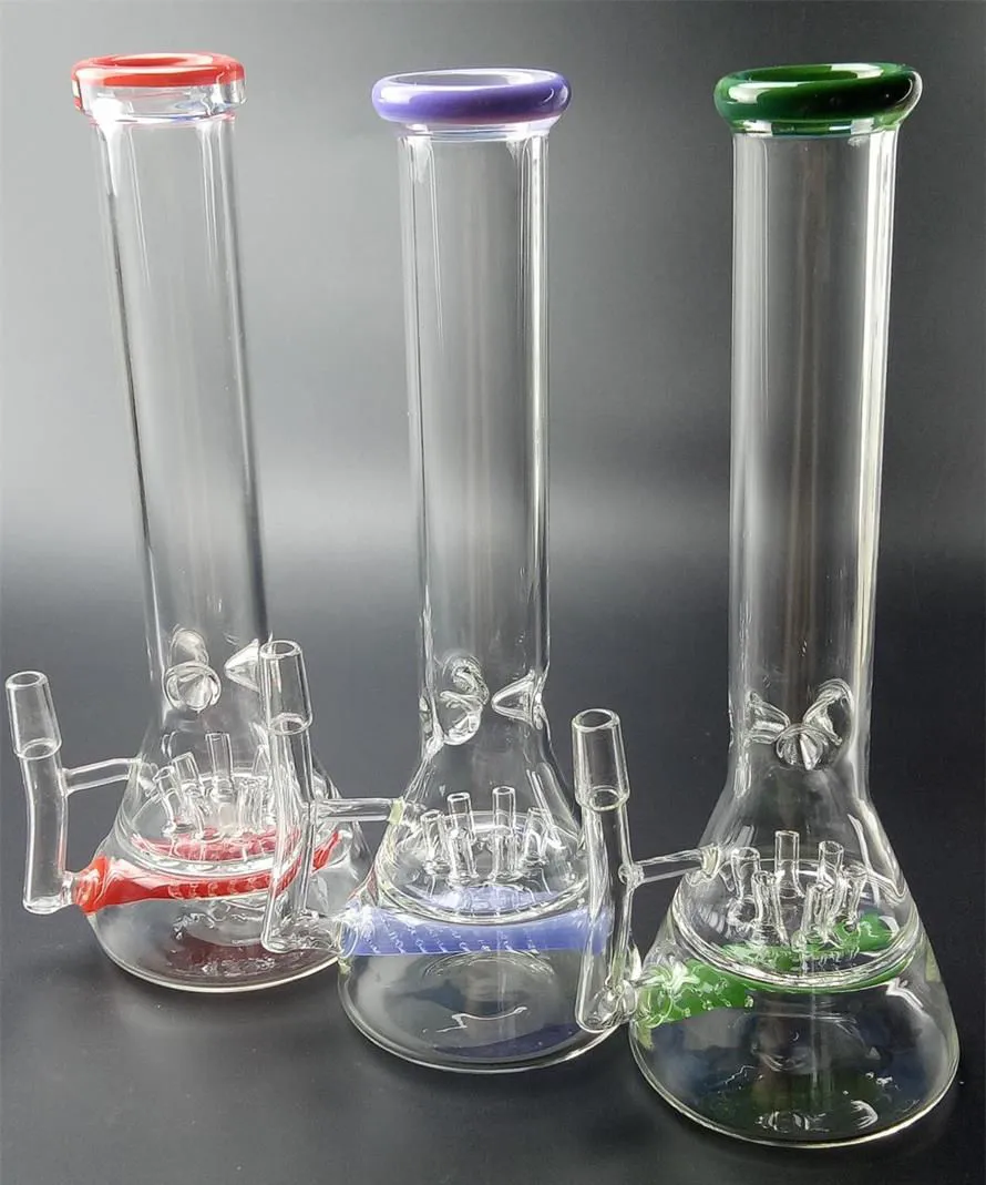 3 style glass bong water pipe beaker oil rigs Hookahs 10 inchs bubbler with bowls and pipes