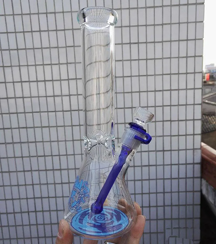 online shop 5MM Glass thick Bong with wand perc Clear Thickest waterpipes Beaker bongs water pipes percolator beaker base hookah