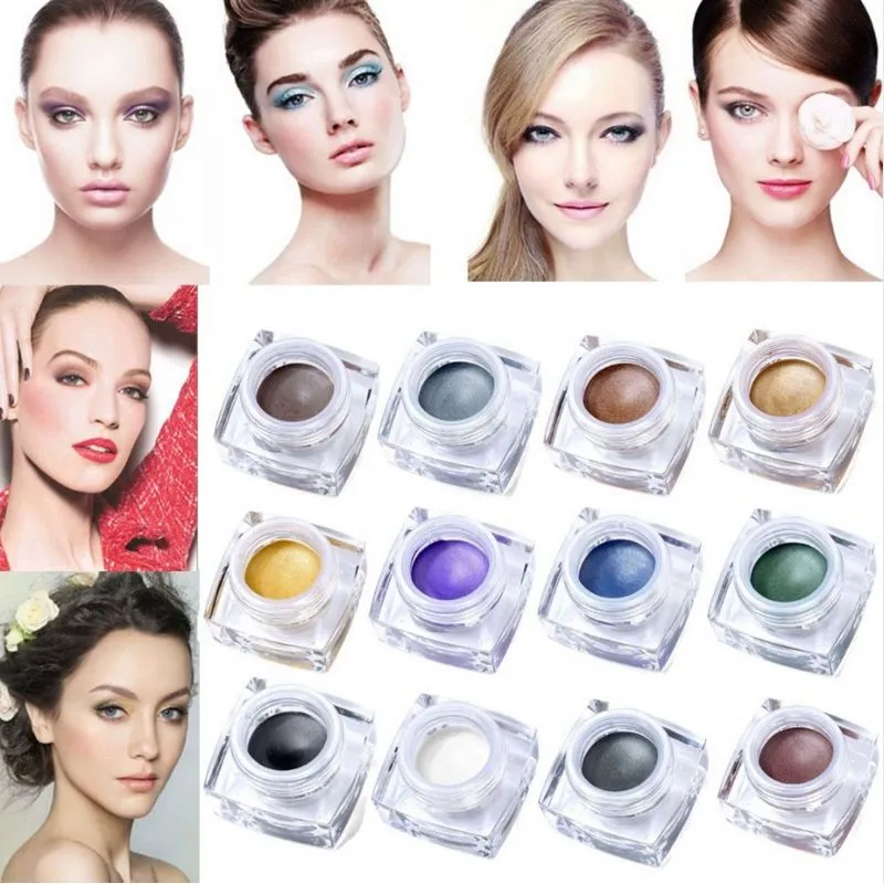 Livraison directe 6 piècesIMAGIC 12 couleurs fard à paupières crème imperméable longue durée miroitant lueur paillettes fard à paupières maquillage