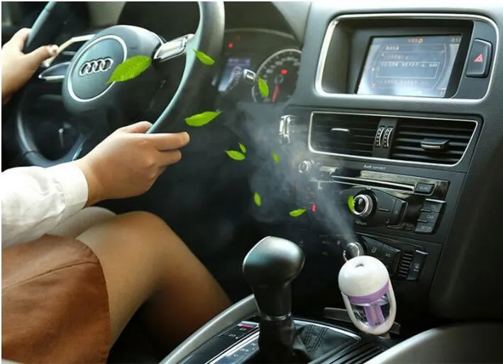 Gratis DHL bil auto luftfuktare luftrenare freshener auto diffusor spruta tillsätt vatten auto dimma moaker fogger ångbil styling