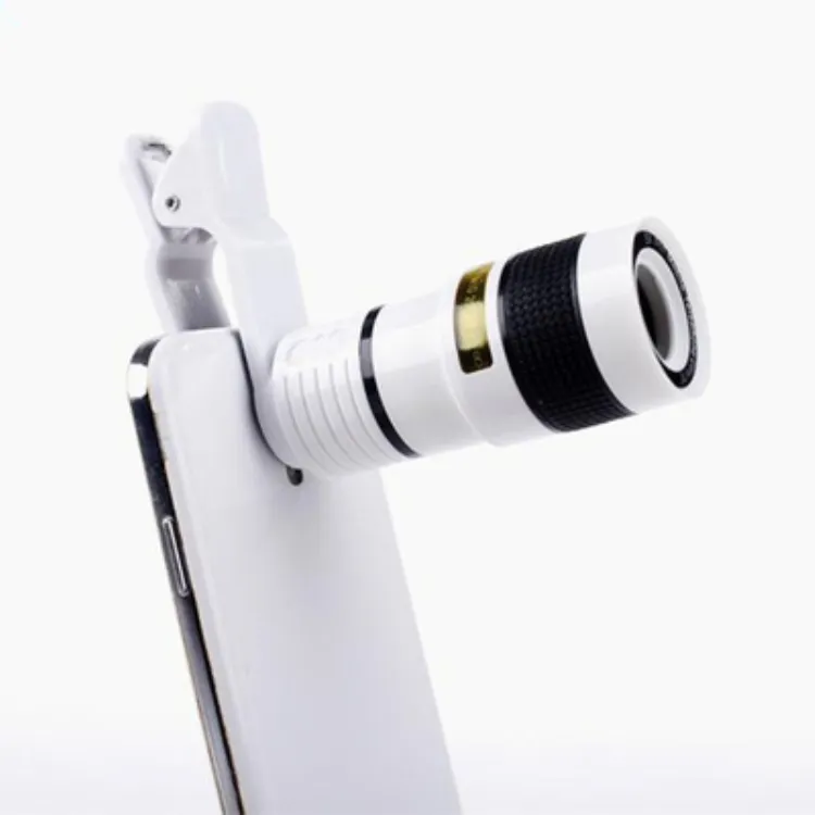 Objectif de caméra de téléphone mobile HD 8X Zoom optique télescope optique avec des clips universels Tous les téléphones pour iPhone 7 Samsung Huawei Xiaomi LG