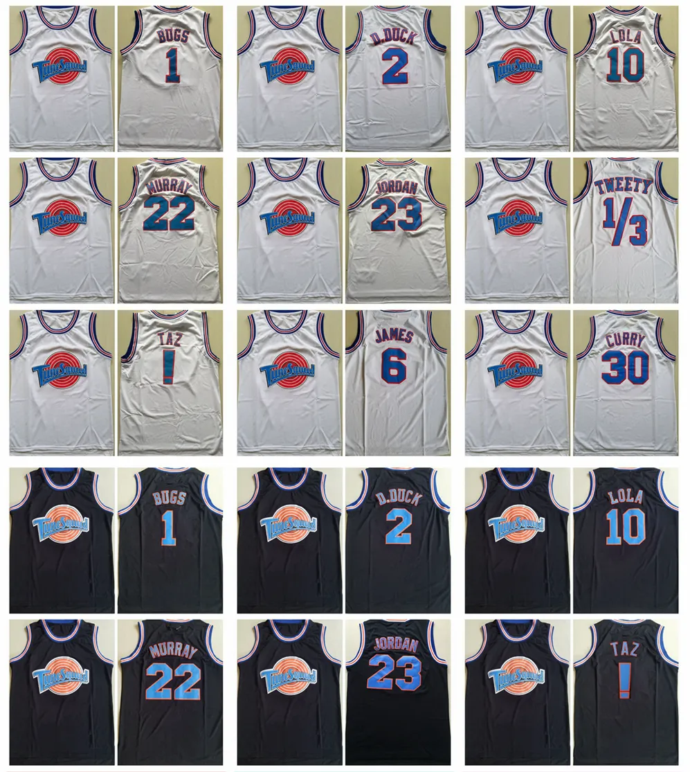 Camisetas de baloncesto para hombre Tune Squad Space Jam Moive LOONEY TOONES 22 Murray 1 ¡Bichos! TAZ 10 Lola 2 D.DUCK 23 Michael 1/3 Tweety 6 James 30 Curry Camisetas