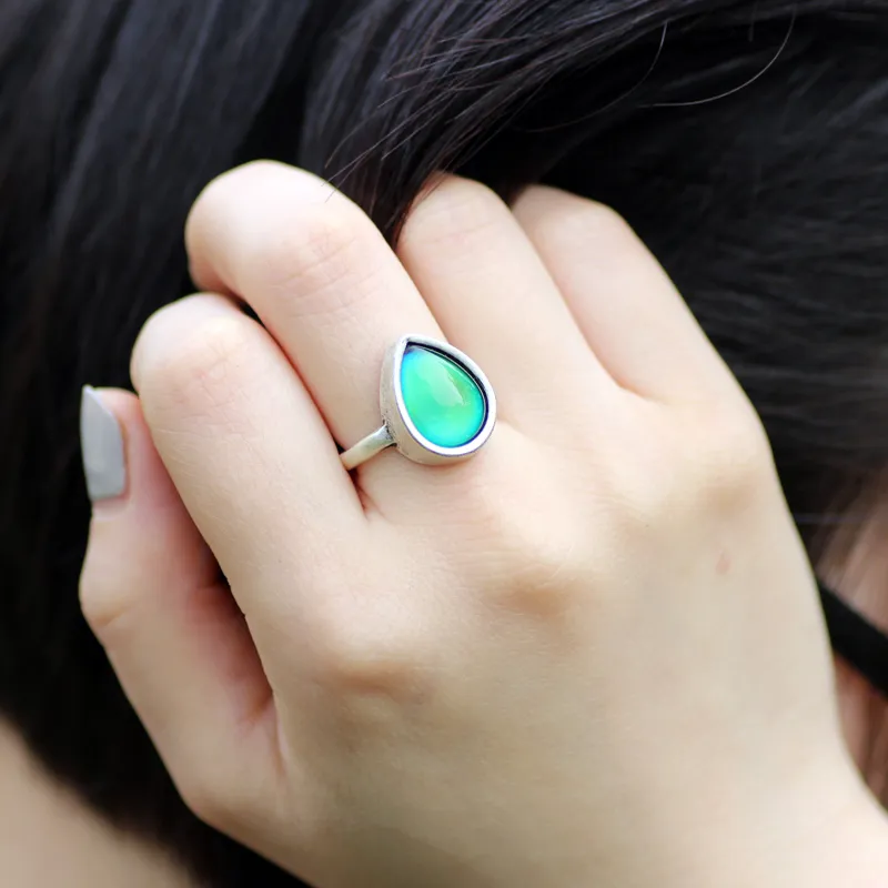 Popular Mood Stone Ring Grateful Virtu Silver Plated Zinc Alloy Jewelry with Gift RS047-041