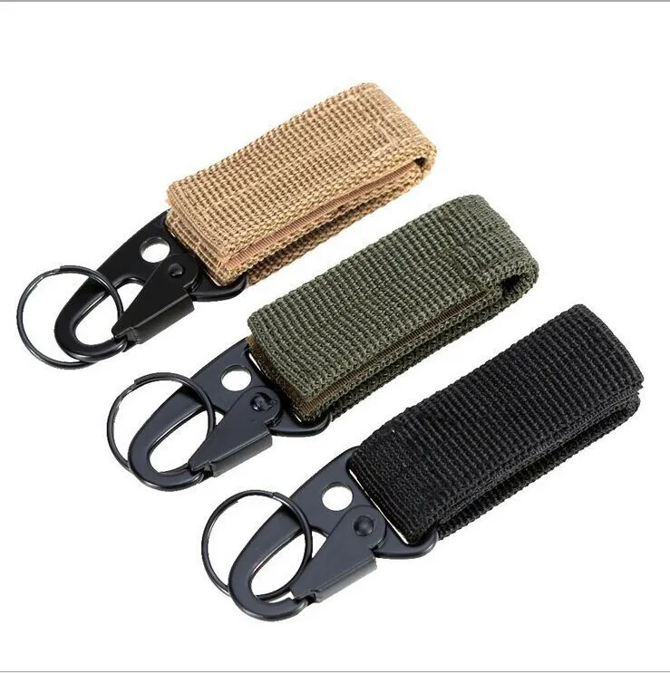 Clip tactique Band Gear Keeper Porte-clés Mousqueton Clip - Ceinture en nylon Porte-clés Porte-clés Utilitaire Cintre Porte-clés Crochet Compatible avec les sacs Molle