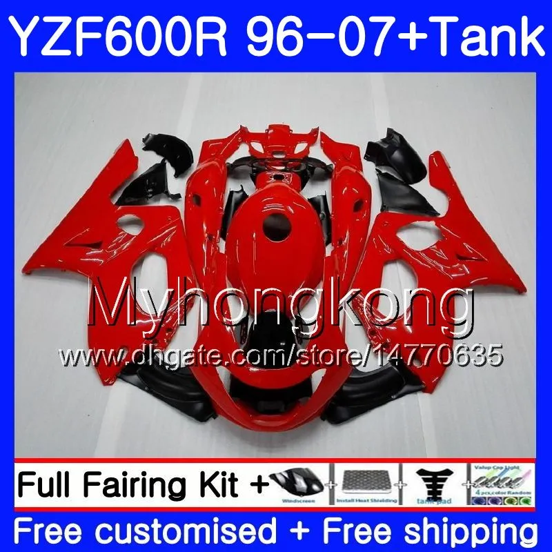 Kropp + Tank för Yamaha YZF600R Thundercat 02 03 04 05 06 07 229HM.29 YZF 600R Factory Red Hot YZF-600R 2002 2003 2004 2005 2006 2007 FAIRING