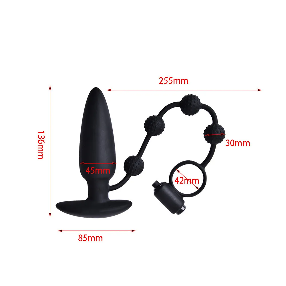 Leistungsstarker Dual verwendet vibrierende Silikon männliche Prostata -Massagebrunde Penis Ring Anal Butt Plug für Männer Erotische Masturbation Anal3597742 Erwachsener