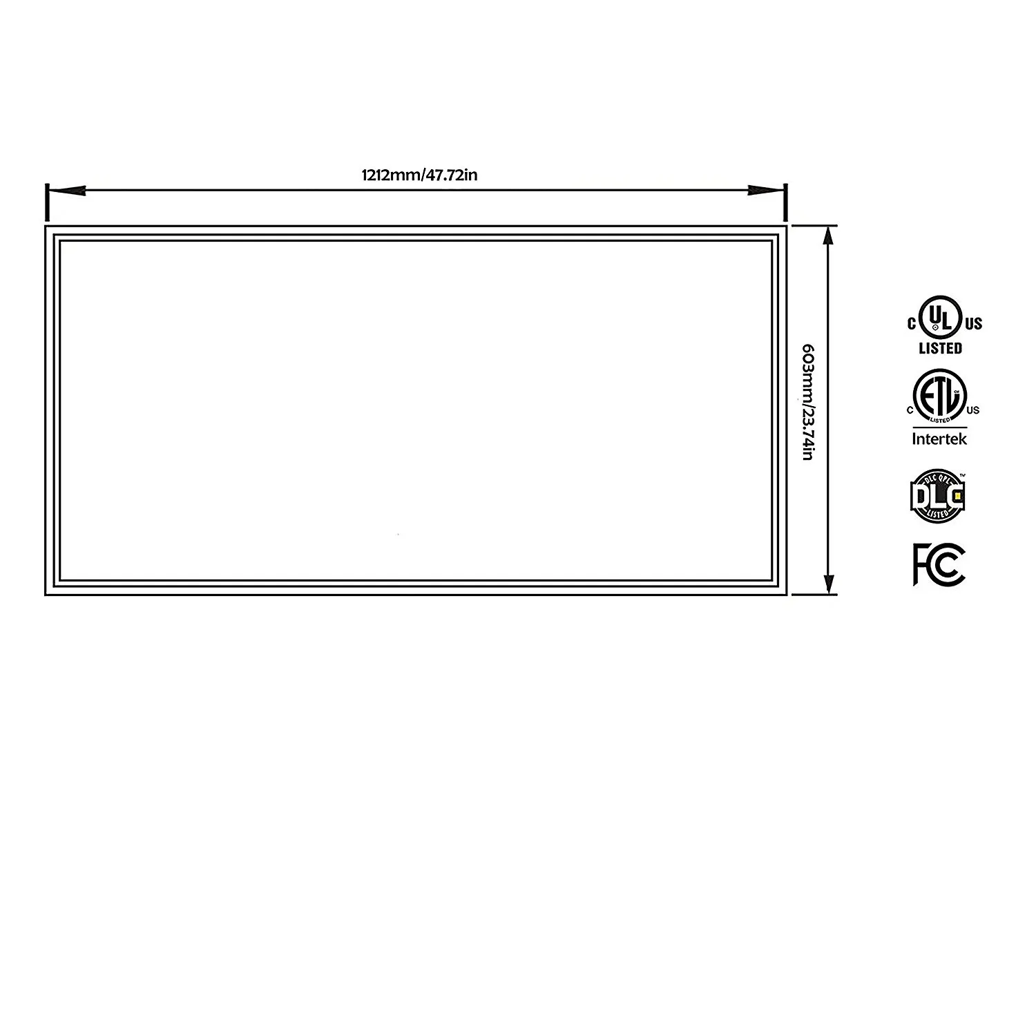 LED-panellampa 2x2 2x4 ul dlc FCC 36W 50W kvadratisk panellampa 0-10V dimbar suspenderad 2 * 2ft 2 * 4FT 603 * 603mm 603 * 1206mm lager i USA