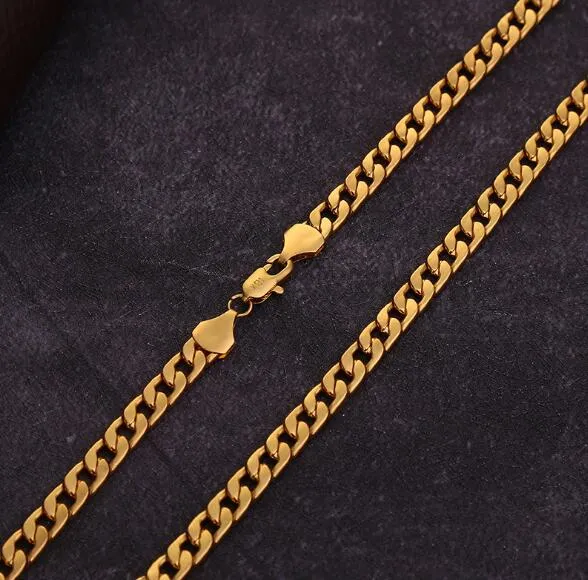 6 mm*16-30 polegadas 18k Colar de colar de ouro personalidade de moda Sautoir Man/Woman Gold Couples Colar Acessórios Hip Hop
