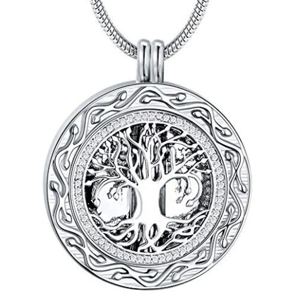 Memorial Gifts - 'Altijd in mijn hart' hanger ketting - 'Tree of Life' crematie sieraden voor Ashes - Keepsake for Papa Sister Grandma Tante