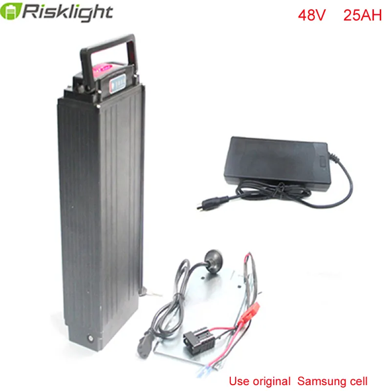 Батарея лития велосипеда 48V 1000W электрическая / батарея ebike багажа 48V 25Ah +с BMS с Светами Силы Света кабеля для клетки Samsung