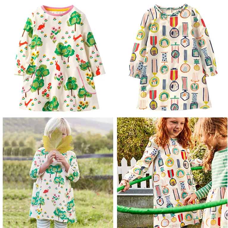 Hot Toddler Girls Clothes 2018 Primavera Autunno manica lunga in cotone Baby Dress Abiti casual per bambini per ragazze Abiti in jersey Abbigliamento per bambini