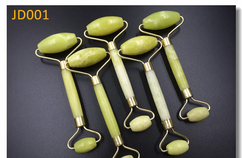 Tamax 100% Natural Grade A Roller Jade Rosto Facial Pescoço Massageador Rejuvenes Rejuvenes Soldado Weld Metal Jade Massager OEM OEM