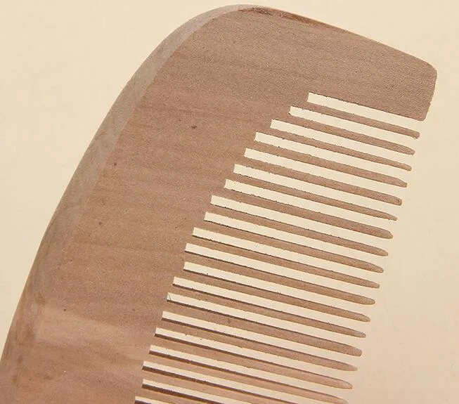 100st Natural Peach Wood Comb Stäng Tänder Anti-Static Head Massage Hårvård Trä