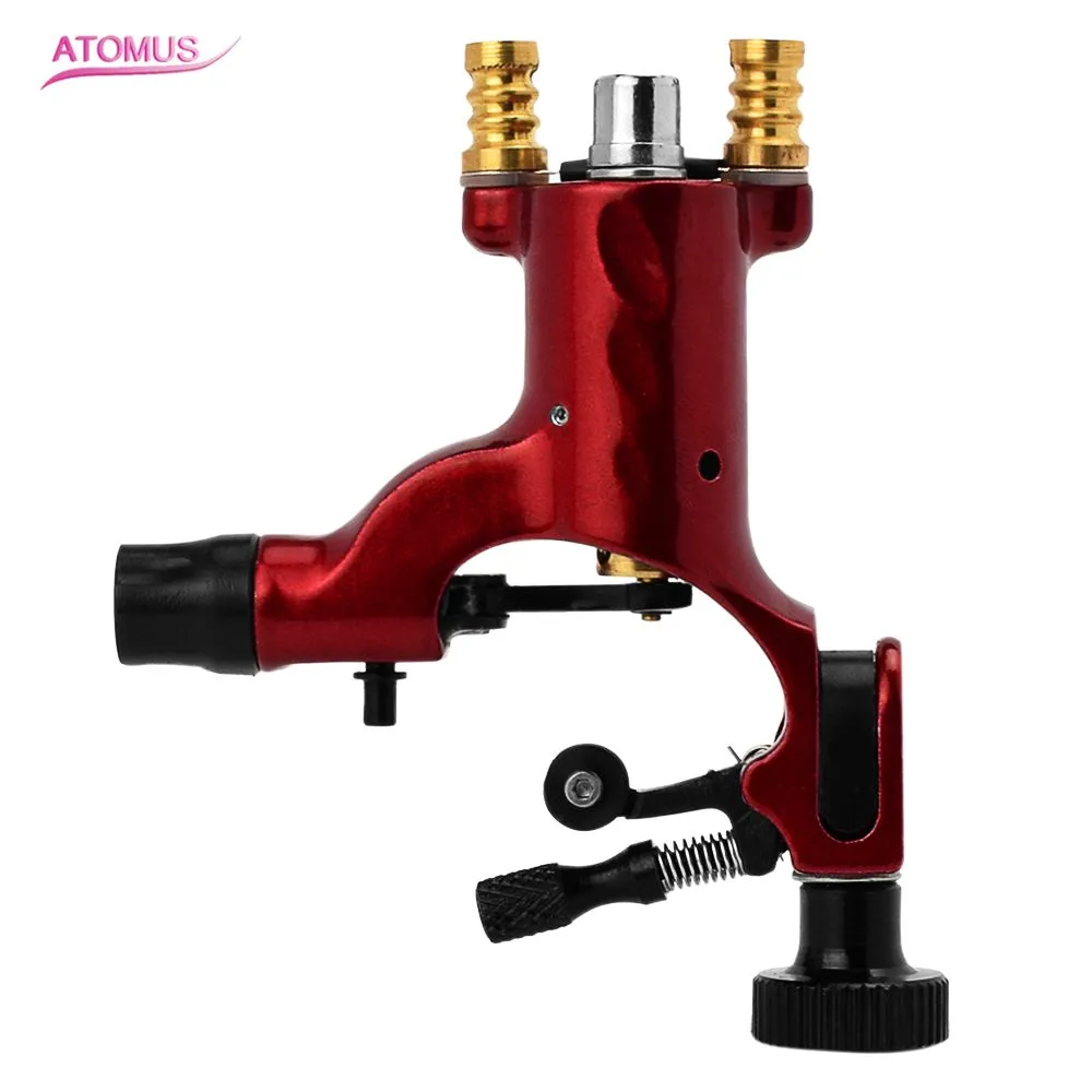Atomus Profesional Tattoo Machine Kit Cartridge Gun Rotary Tattoo Machine för Shader och Liner Kits Tillför två gemensamma RCA-maskin