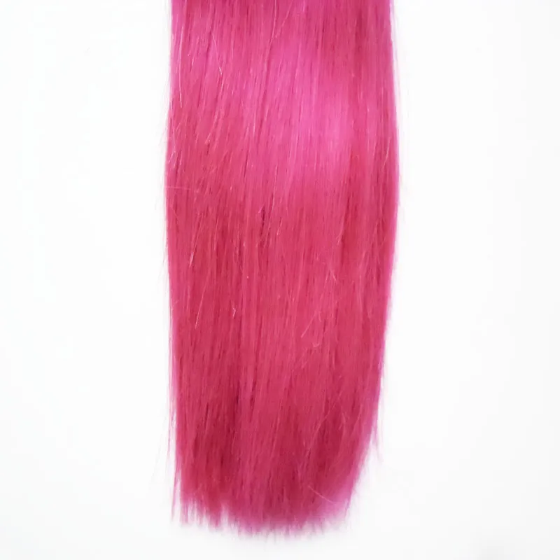 Cabelo humano para trança a granel sem pacotes de fixação 100g reto rosa humano trança humana a granel