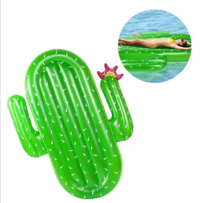 180x140cm Floatblebleble Cactus Madrass Pool Floats Vattensporter Swimmingpool Raft Uppblåsbara Pool Toy Float Lounge för vuxna barn