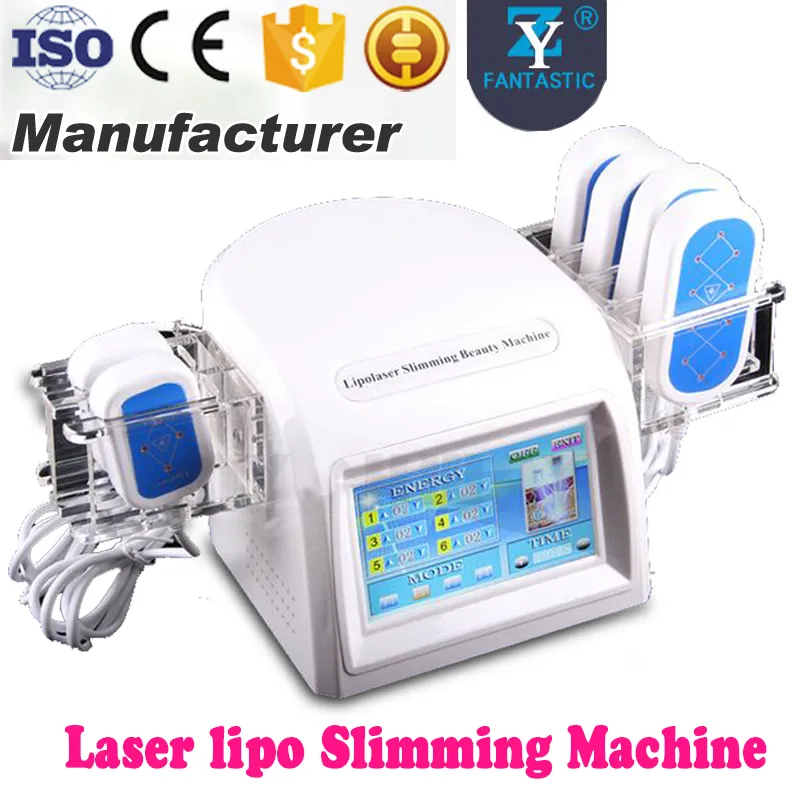 5mw Dioden-Lipo-Laser 635nm-650nm Laser 6 Pads LLLT Körperform Abnehmen Fett Auflösen Gewicht Reduzieren Fettabbau Cellulite-Entfernung Schlanke Lipolaser-Schönheitsmaschine