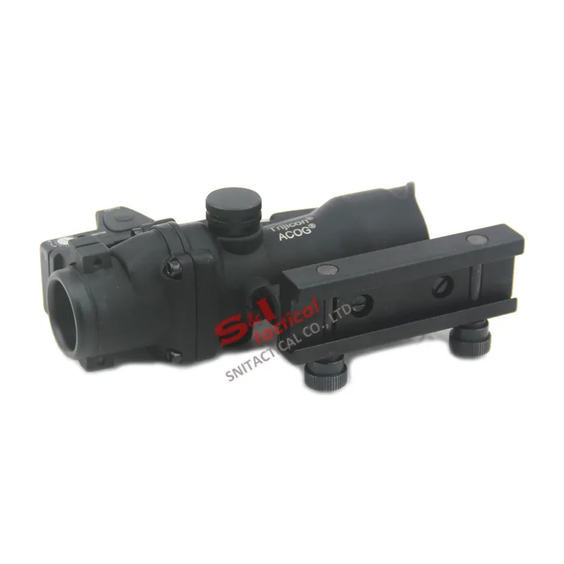 Táctico Trijicon ACOG 4x32 Fuente de fibra Mira telescópica de fibra óptica verde con RMR Micro Red Dot Sight Versión marcada BlackDark Ear1111662