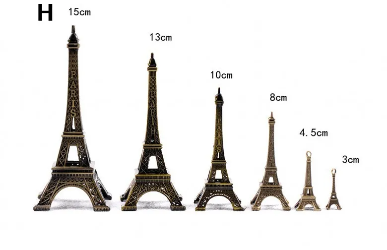 Design Vintage Paris Eiffel Tower modelo metálico maquete de Bronze para decoração de Bodas