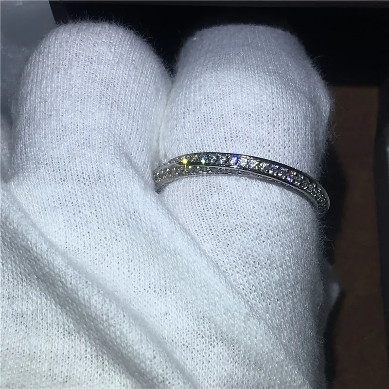 Kors smycken älskare 925 sterling silver ring bana inställning 5a zircon cz sten engagemang bröllop band ringar för kvinnor brudal