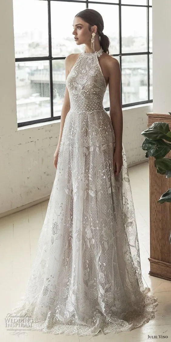 Halter deals wedding gown