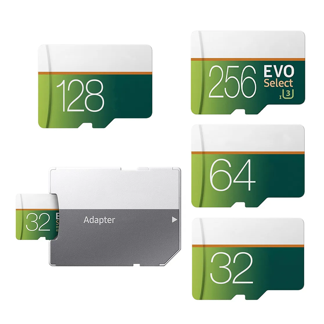 256 جيجابايت 128 جيجابايت 64GB 32GB 16GB EVO حدد الذاكرة TF Trans Flash Card U1 U3 عالية السرعة فئة 10