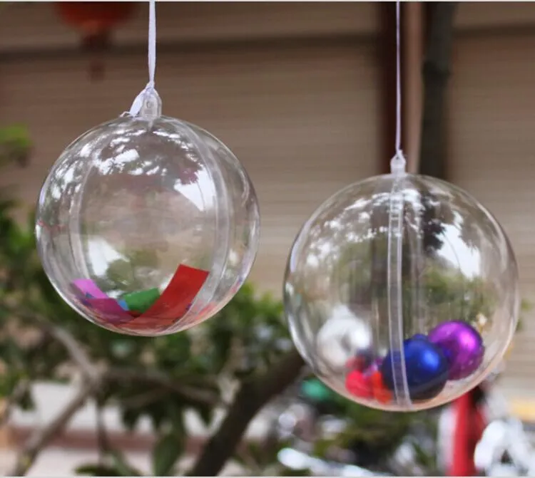 透明なぶら下げ球ボール新しい2016年クリスマスツリーの安物の宝石の透明なプラスチックホームパーティークリスマスの装飾ギフト工芸品