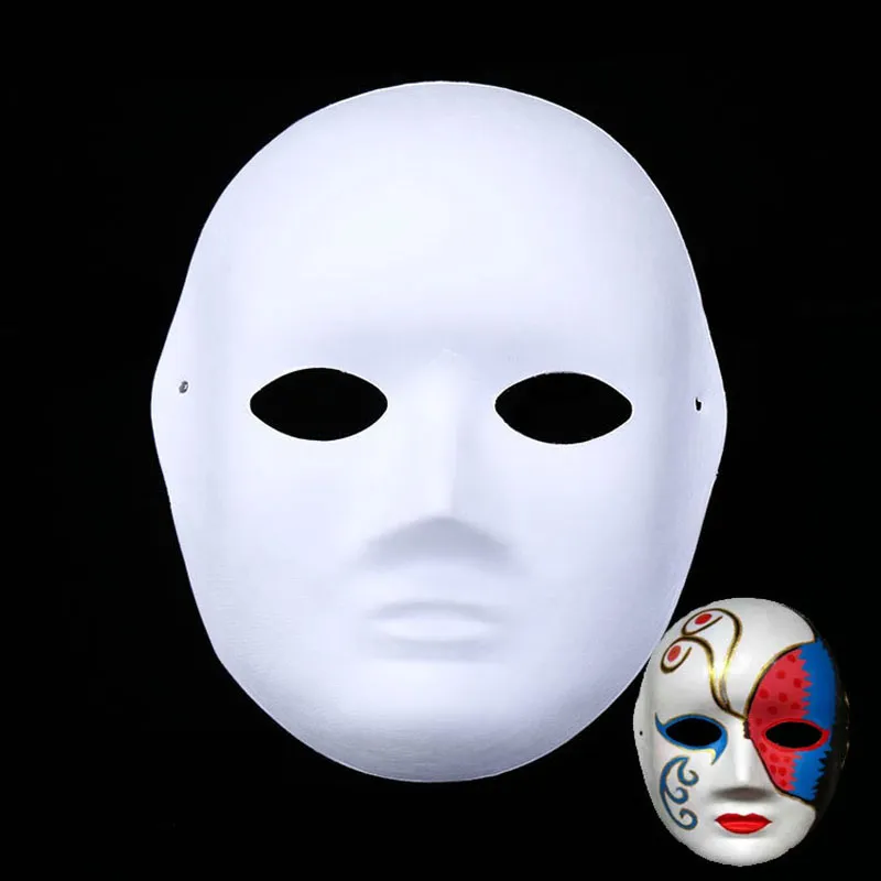 Masque Blanc Vierge à Peindre – 17x20 Cm, Plastique, Pour Cosplay, Fête, Carnaval, DIY - 4