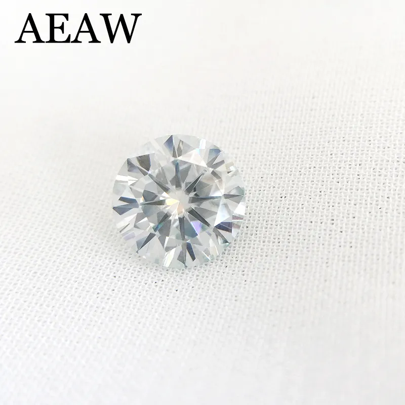 Moissanite ronde brillante, 1 Carat, 6.5mm, léger Test bleu, diamant cultivé en laboratoire, pierres précieuses en vrac, excellente coupe VVS1