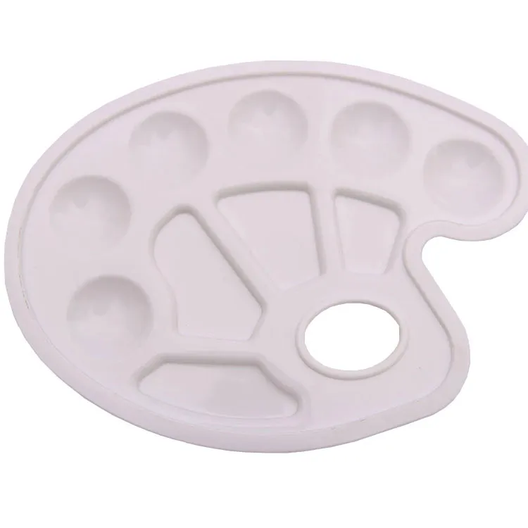 Lot De 22 Palettes De Mélange En Plastique Blanc - 6 Trous, 8.6x12.8 Cm, Pour Aquarelle, Acrylique, Huile