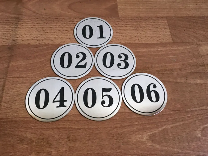 8*8cm Stock Store Store Hotel Door Table Table Table Sign Plate Scoring Number Number Discles Za6228