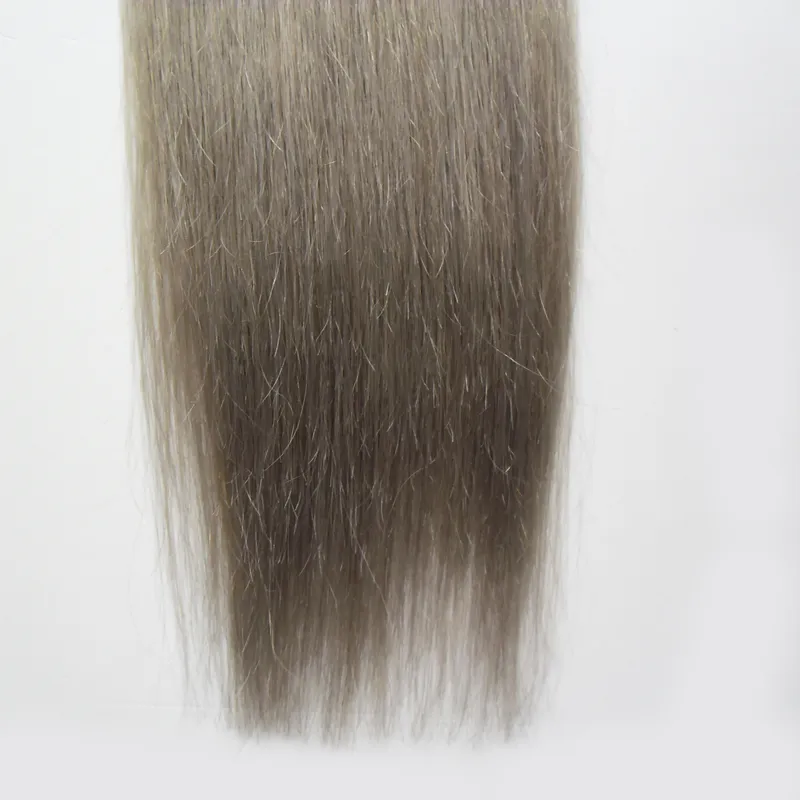Extensões de fita de Ombre T1B / Cinza Extensões de cabelo cinza 40 peças por pacote 100 gramas de cabelo de pele de pele