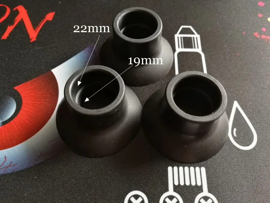 Supporto in silicone Ventosa Base in gomma Supporto penna Display batteria Grande ventosa nera serbatoio da 19 mm a 22 mm Mod