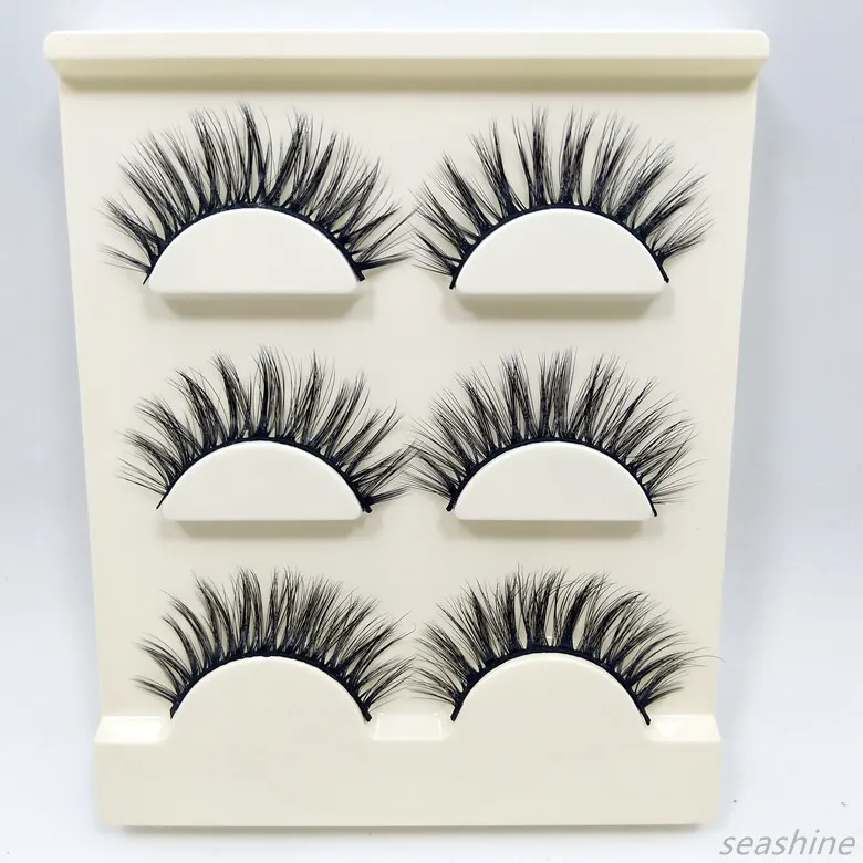 New Style A8 3 أزواج طبيعية رموش كاذبة مزيفة الرموز المزيفة الطويلة الماكياج 3D Real Mink Lash Extension Eyelash Mink الرموش لـ Headma6081890