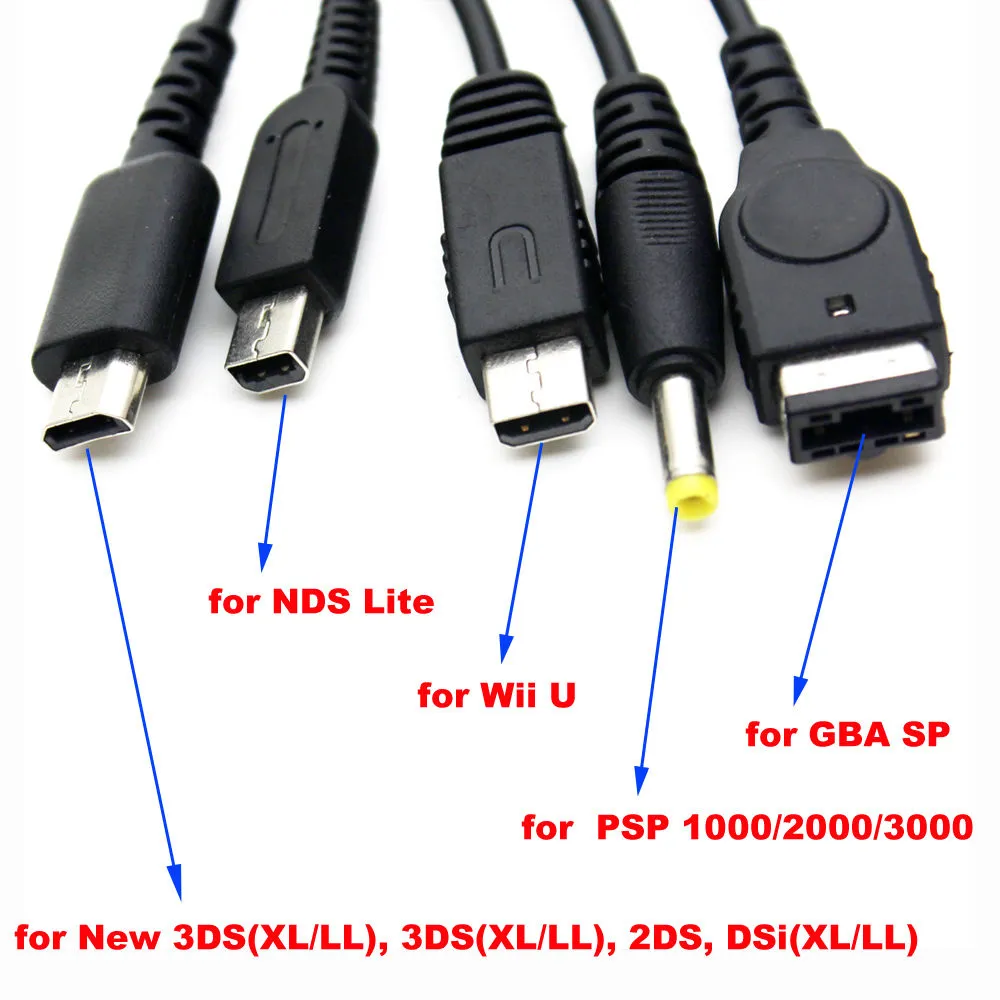 5 In 1充電ケーブルu U U New 3ds Ll Dsi Xl Dsl Ds Lite Psp 1000  