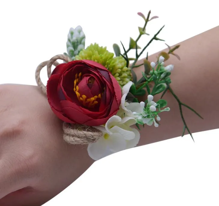 Eternal Angel Nordic Fresh Bride Wrist Flower Ribbon Flower Decoration Presentförpackning Simulering Blomma