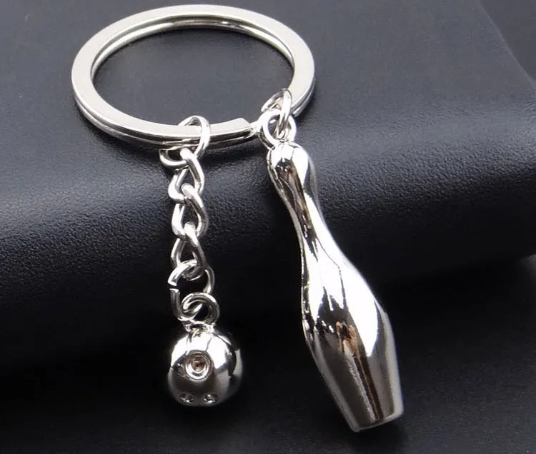 Kimter Mini Bowling Key Ring High Quality Souvenir Metal Keychain Creative Charm Ball Keyring Keyfobs Car Pendant Party Gift D523L A