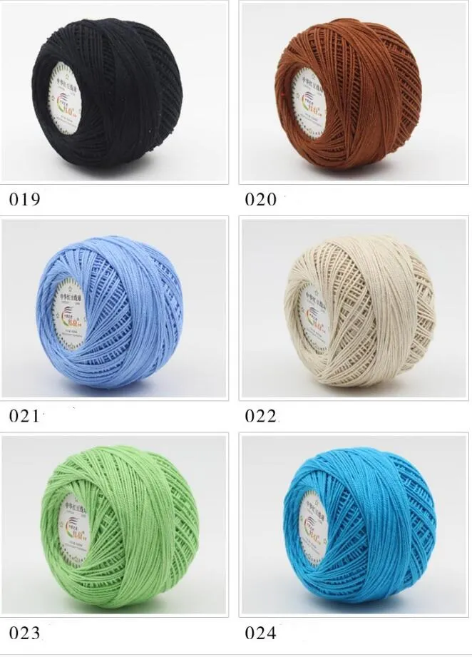 1ball = 50g Lace Garn 100% bomullsgarn för hakning Fint kammat garn med 2,5 mm virka 50g / st Gratis skepp